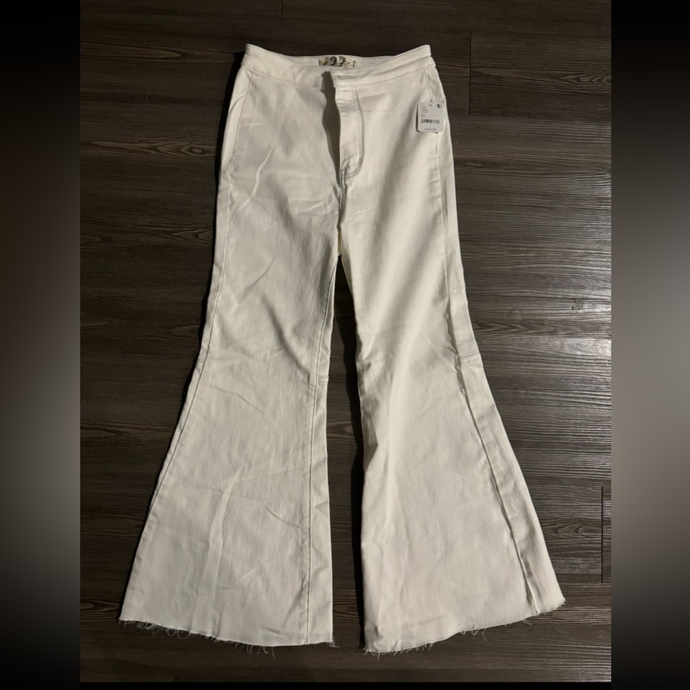 Free People White Flare Jeans